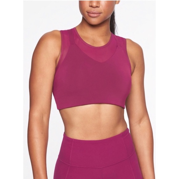 Athleta Reverse Layering Crop Sports Bra In White - Picture 2 of 9